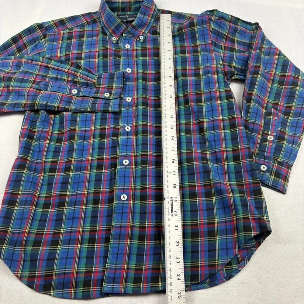 Ralph Lauren Plaid Shirt Kids Size M‎ (12/14) Long Sleeve Button Down Cotton